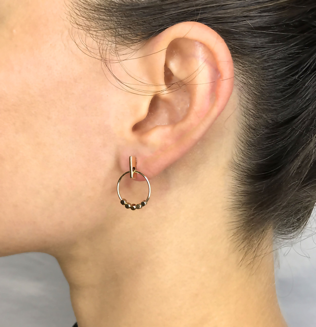 Glossy Elegant Minimalist Hoop Earrings Plated Jewelry - Temu